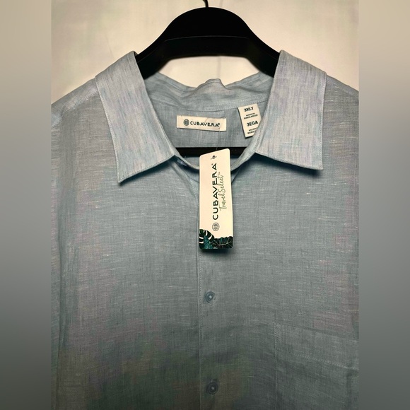 CUBAVERA TRAVELSELECT™ LINEN-BLEND ONE POCKET SHIRT - Picture 5 of 7